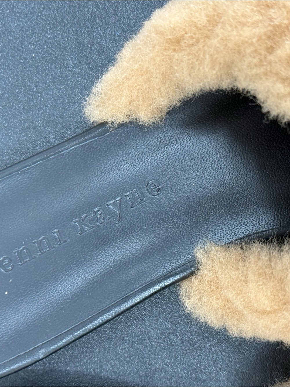 Jenni Kayne Cozy Faux Shearling Slides - Camel/Tan - Picture 3 of 7